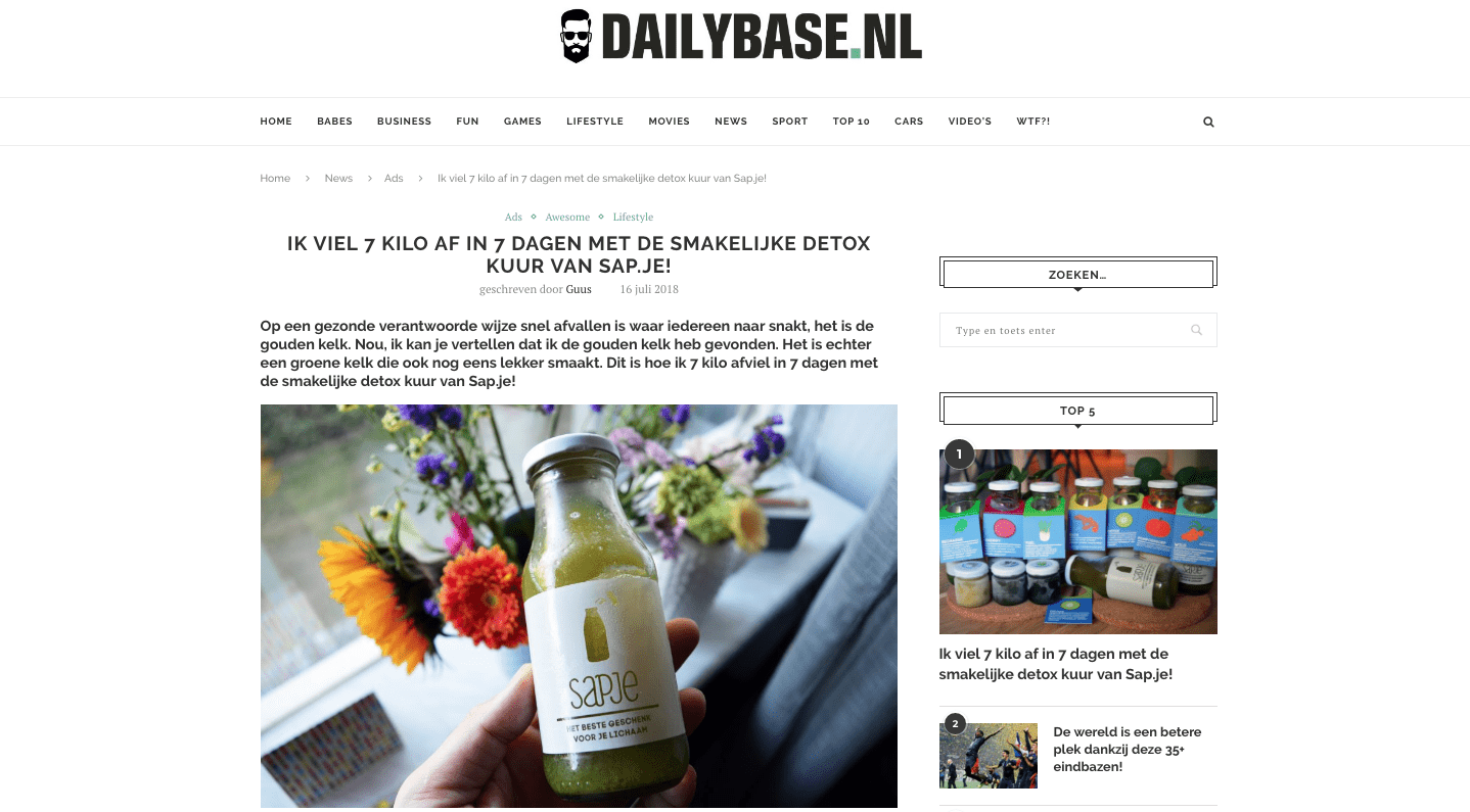 Dailybase 7 dagen sapkuur