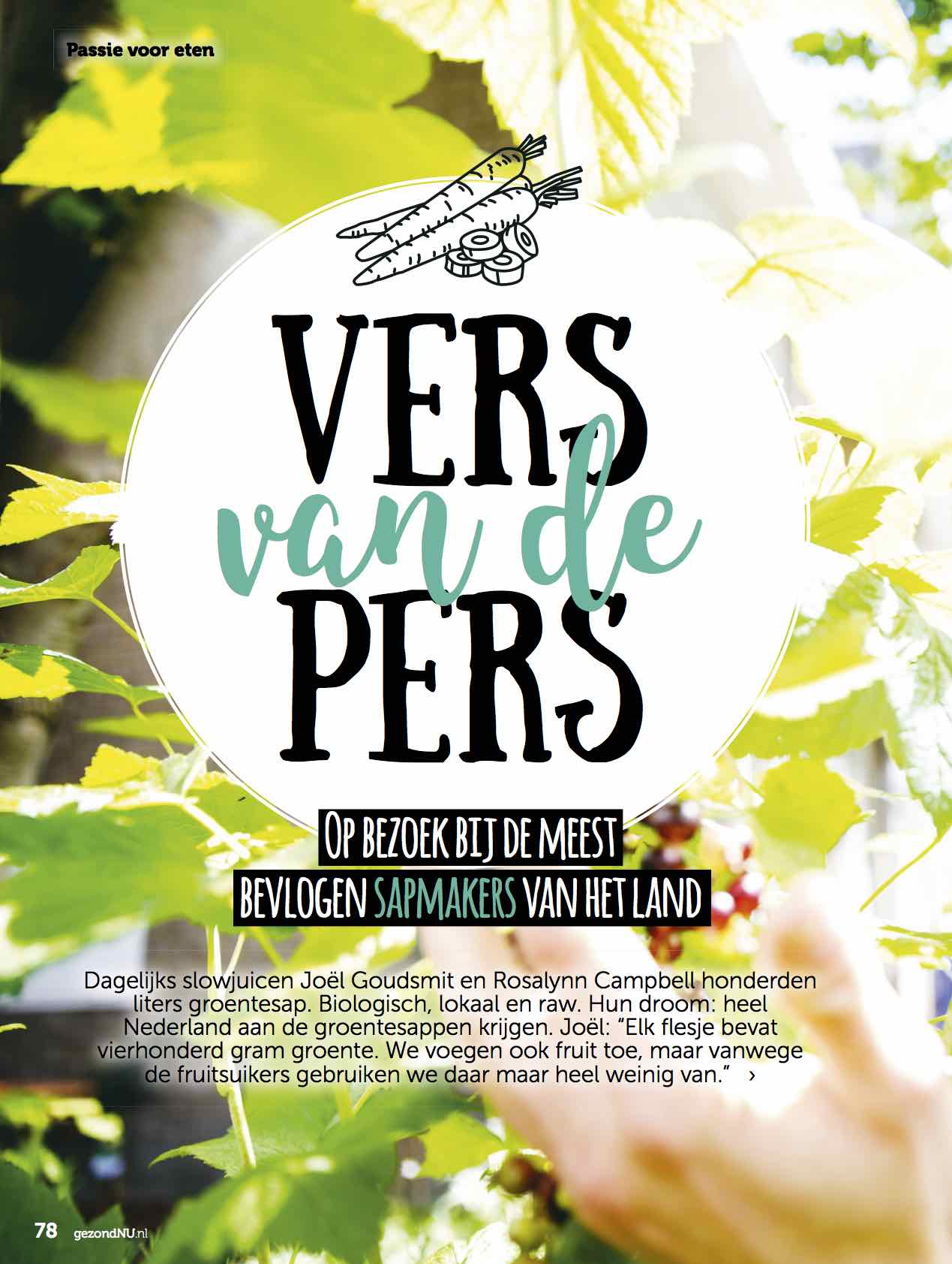 Artikel passie voor sap gezondnu 6 2016
