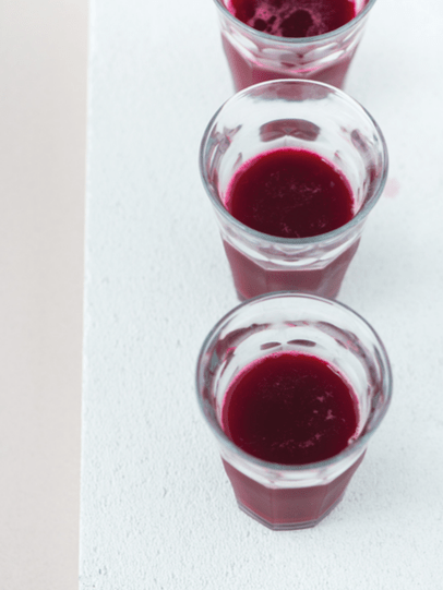 Red beet juice in glass