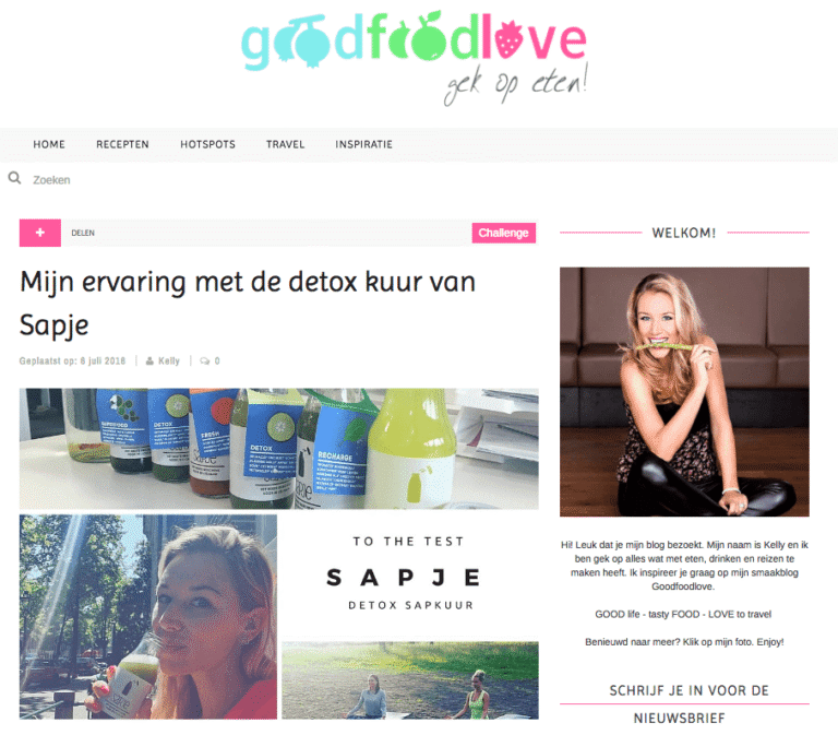 Goodfoodlove sapje detoxkuur vlog 1