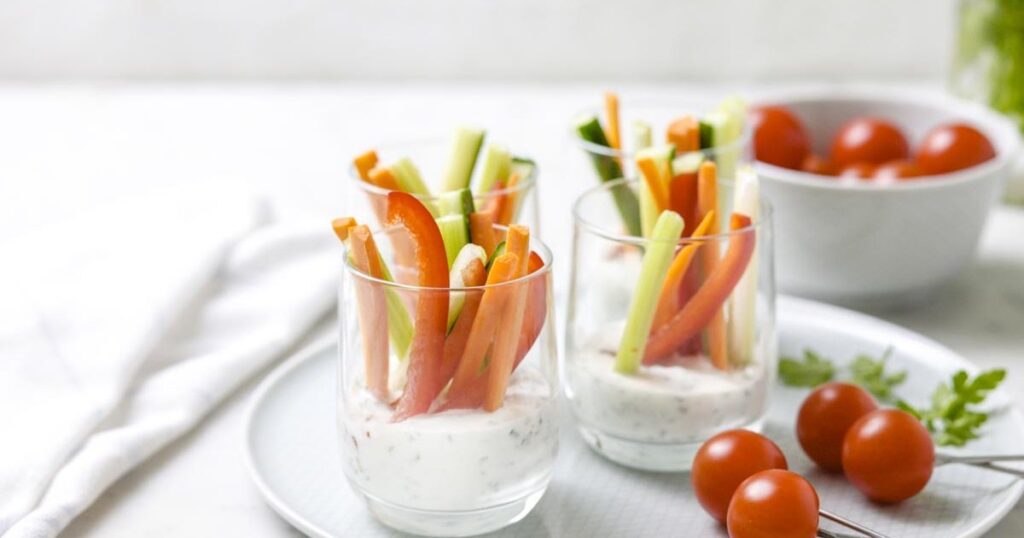 Groenten met dip van plattekaas 2