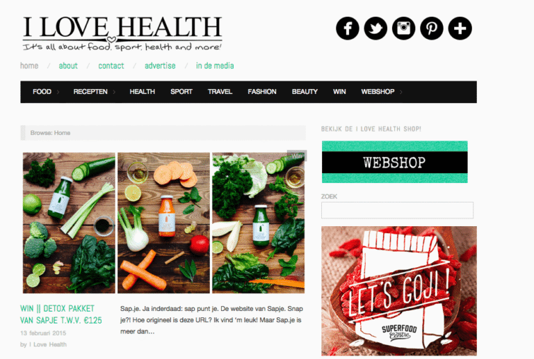 Ilovehealth homepagina