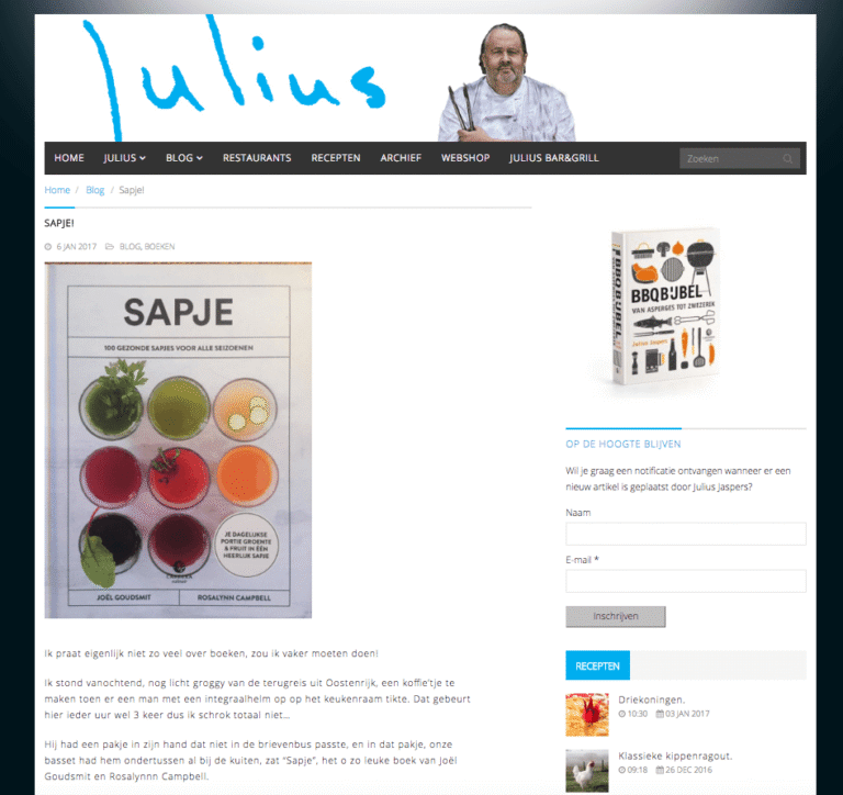 Julius jaspers sapje boek 6 januari 2017