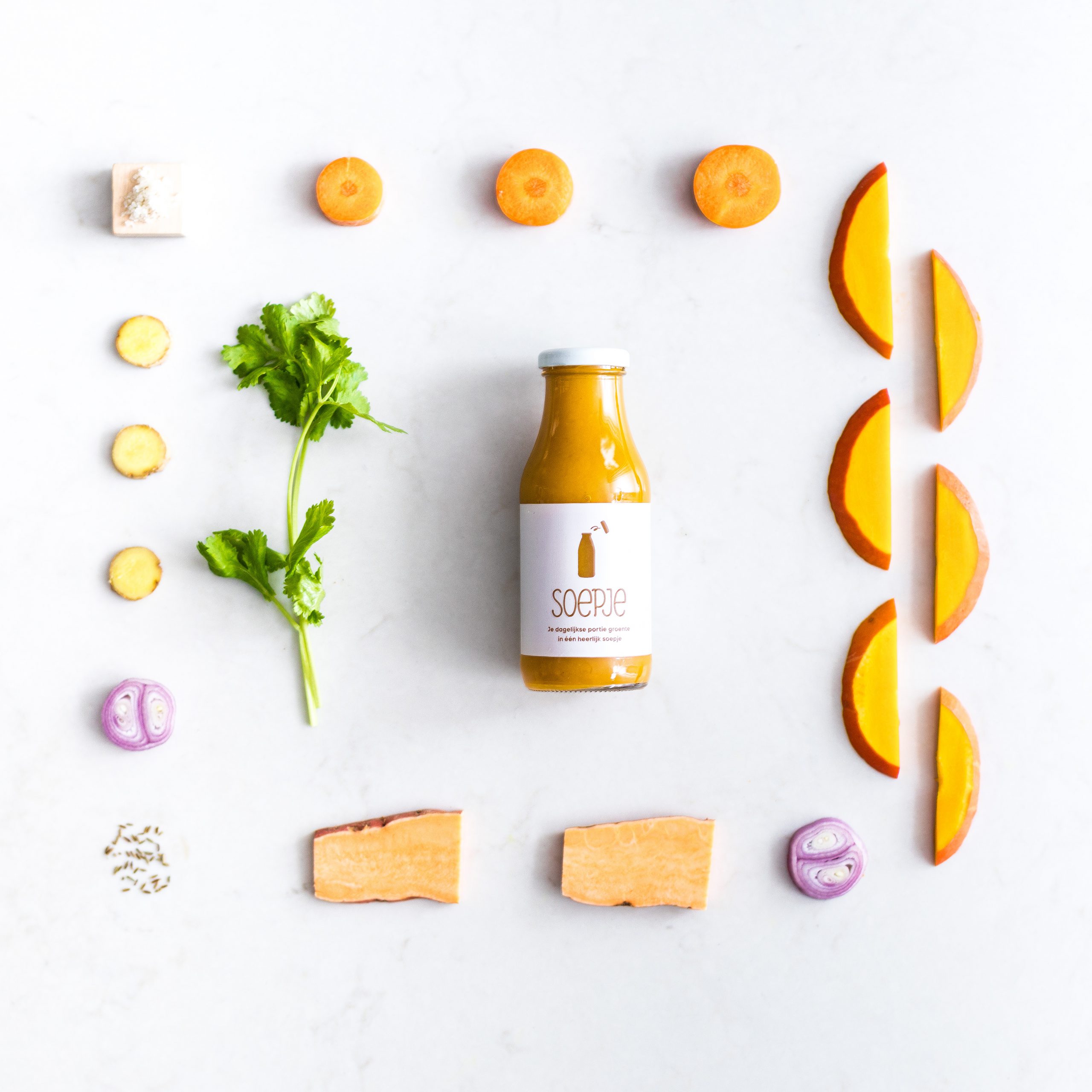 Pumpkin soup with cilantro