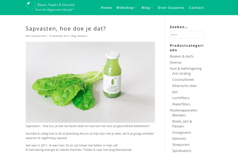 Rauw naakt gezond sapvasten