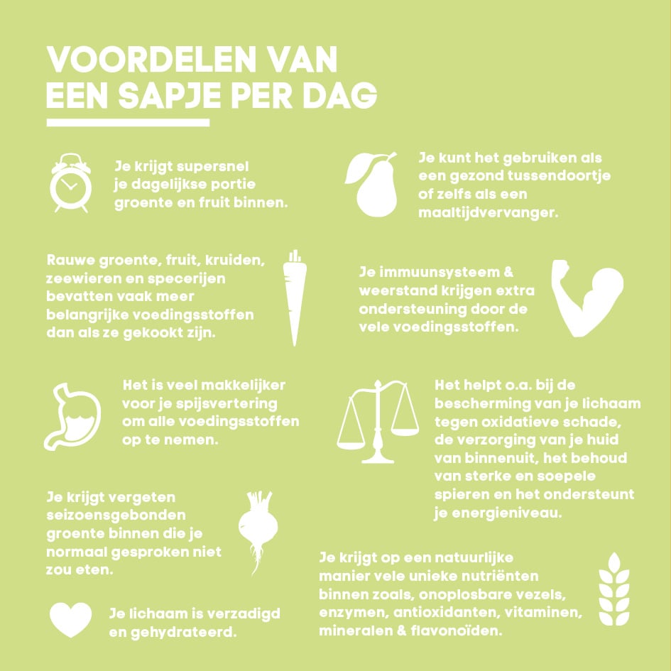 Voordelen groentesap drinken